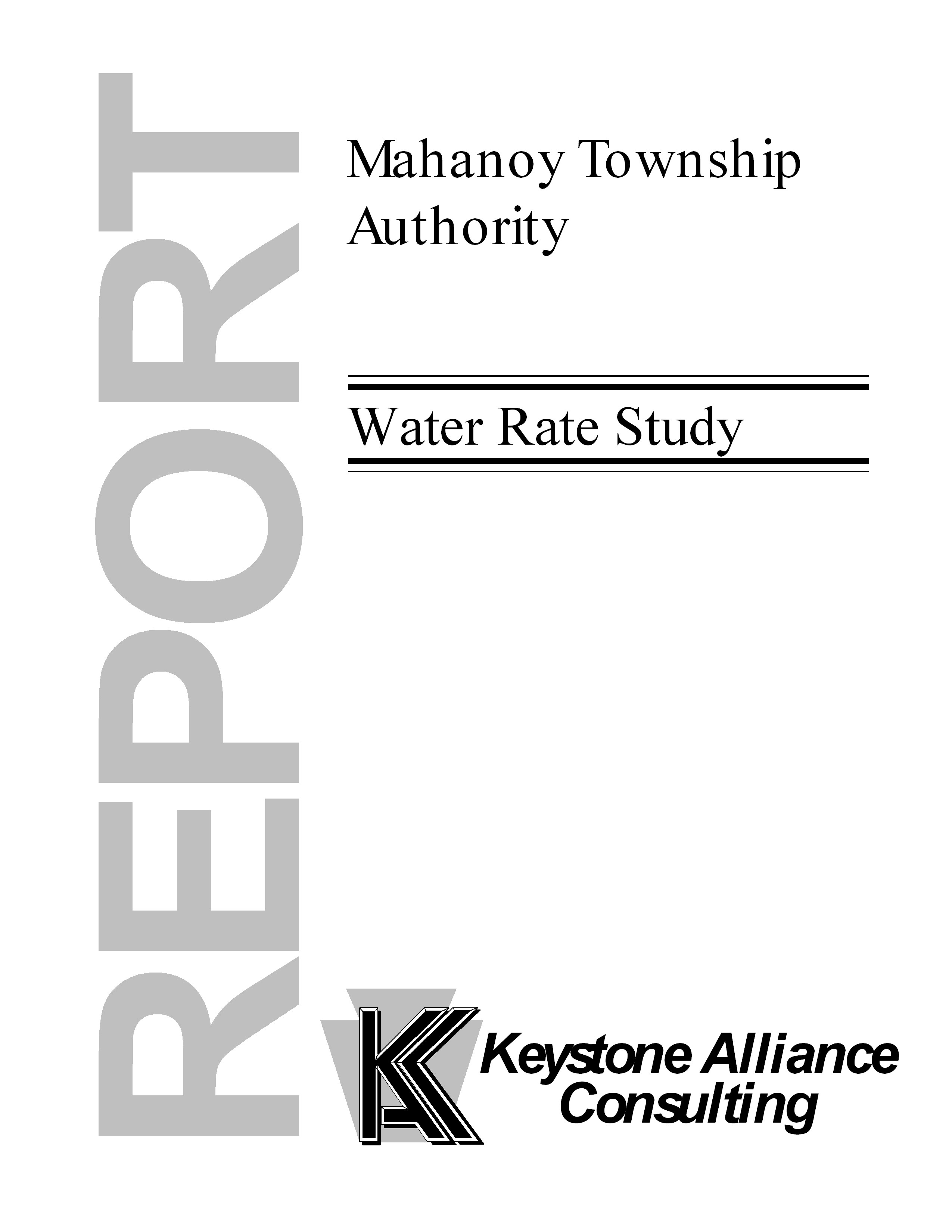 Mahanoy Township Authority Water System Rate Study